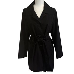 Black London Fog single breasted trench coat size L